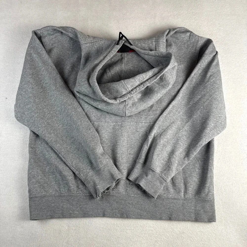 Jordan Air Mens Pullover Hoodie Gray Jumpman Logo Sweatshirt Large Distressed